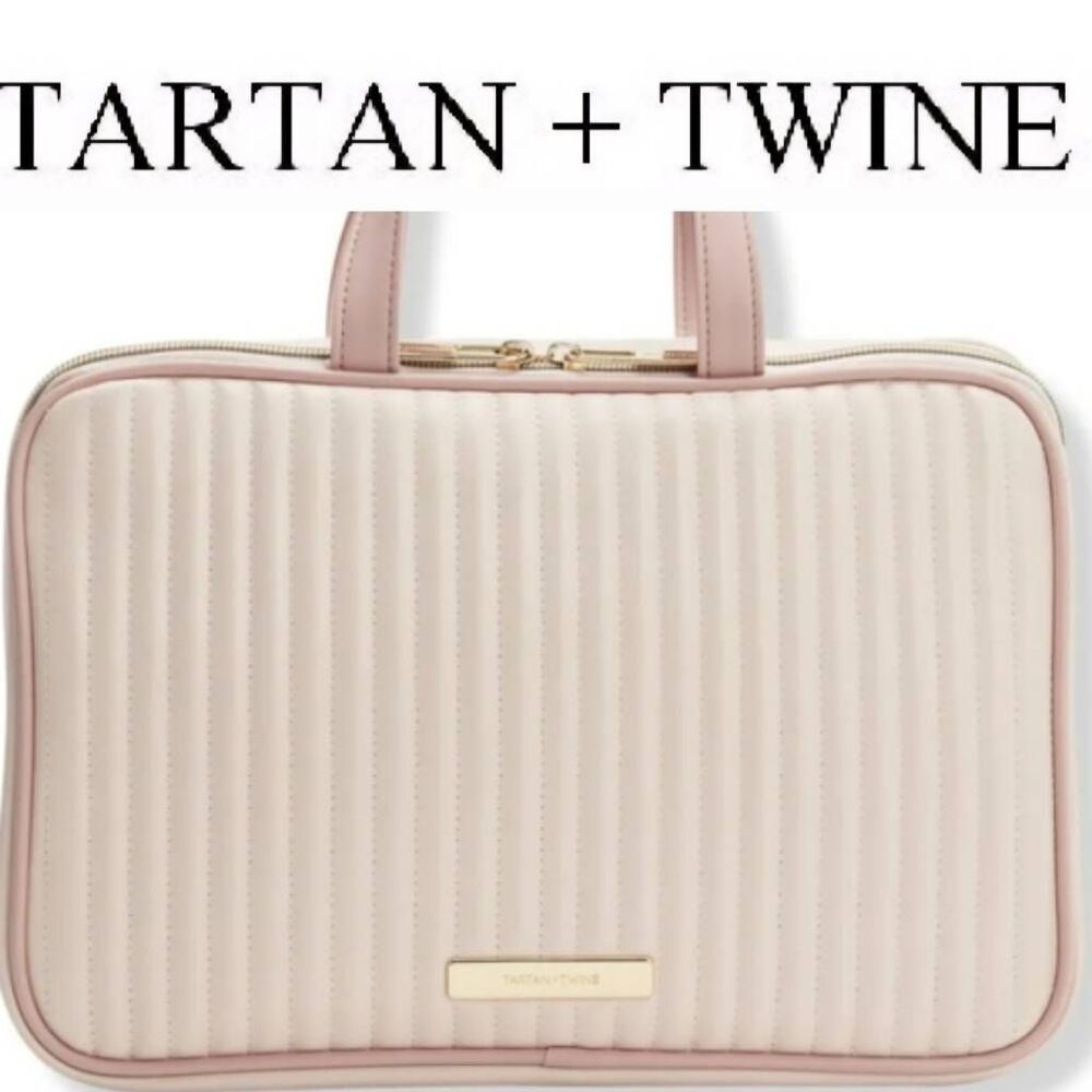 Tartan + Twine Pin Stripe Vertical Quilted Deluxe Weekender- Pink